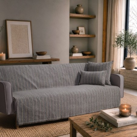 Ριχτάρι Teoran Macon 11 Charcoal Grey - Τετραθέσιο 180x350cm