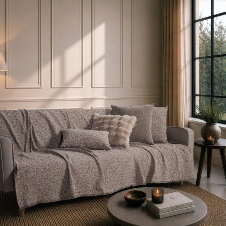 Ριχτάρι Teoran Pearland 03 Natural Taupe - Τετραθέσιο 180x350cm