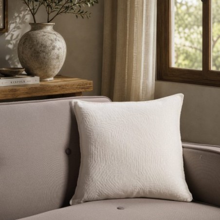 Μαξιλαροθήκη Teoran Bolton 01 Ivory - 45x45cm με γέμιση