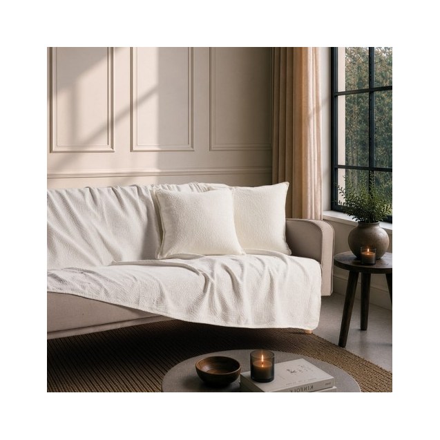Μαξιλαροθήκη Teoran Bolton 01 Ivory - 45x45cm...
