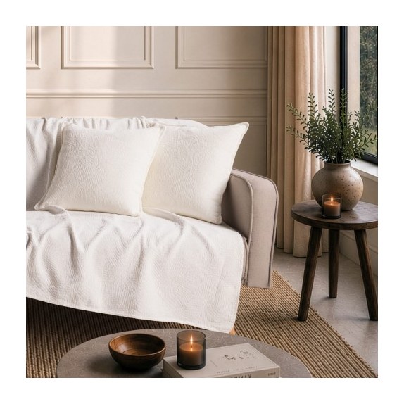 Ριχτάρι Teoran Bolton 01 Ivory - Μονοθέσιο 180x150cm