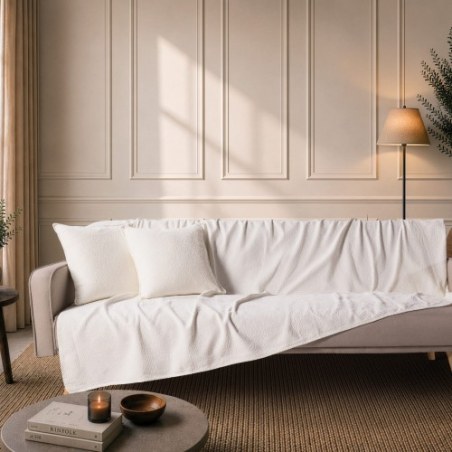 Ριχτάρι Teoran Bolton 01 Ivory - Τετραθέσιο 180x350cm