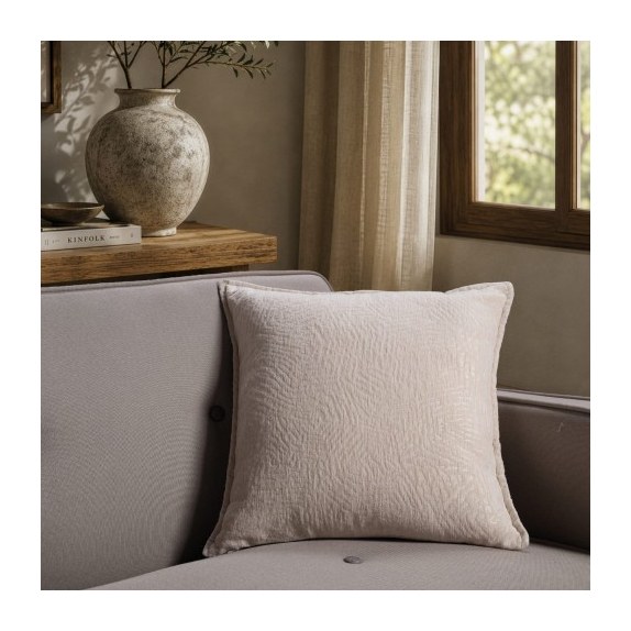 Μαξιλαροθήκη Teoran Bolton 02 Beige - 45x45cm με γέμιση