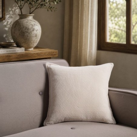 Μαξιλαροθήκη Teoran Αδιάβροχη Pearl 01 Ivory - 45x45cm με γέμιση