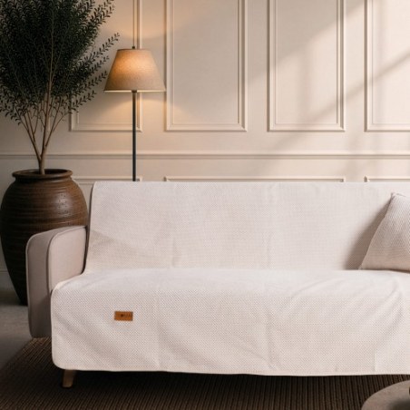 Ριχτάρι Teoran Αντιολισθιτικό Αδιάβροχο Pearl 01 Ivory - Τριθέσιο 180x300cm
