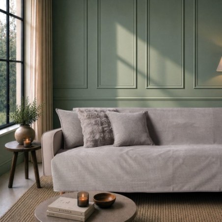 Ριχτάρι Teoran Αντιολισθητικό Αδιάβροχο Pearl 11 Grey - Μονοθέσιο 180x150cm