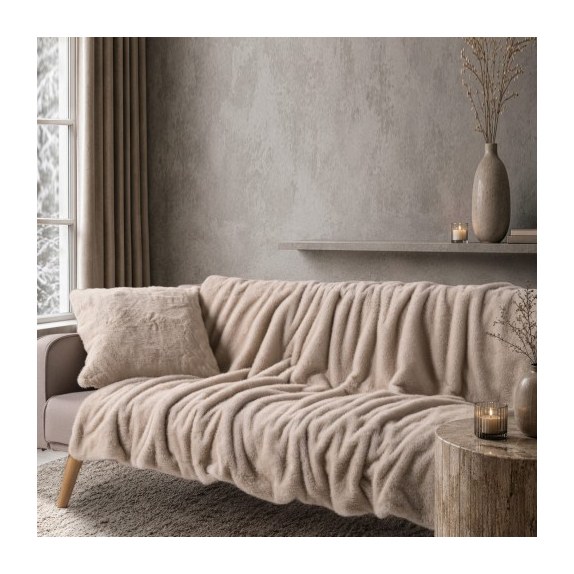 Διακοσμητικό Ριχτάρι Teoran Fox 02 Beige - 130 x 185 cm