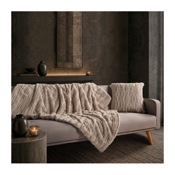 Διακοσμητικό Ριχτάρι Teoran Tiger 02 Beige - 130 x 170 cm