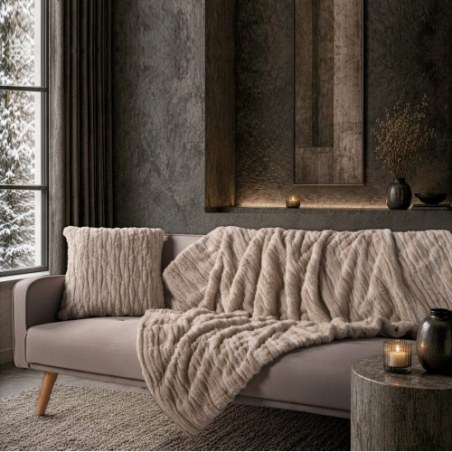 Διακοσμητικό Ριχτάρι Teoran Tiger 02 Beige - 130 x 170 cm