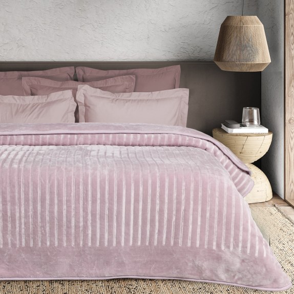 Κουβέρτα Βελουτέ Μονή Das Home 1383 Dusty Pink 160x240