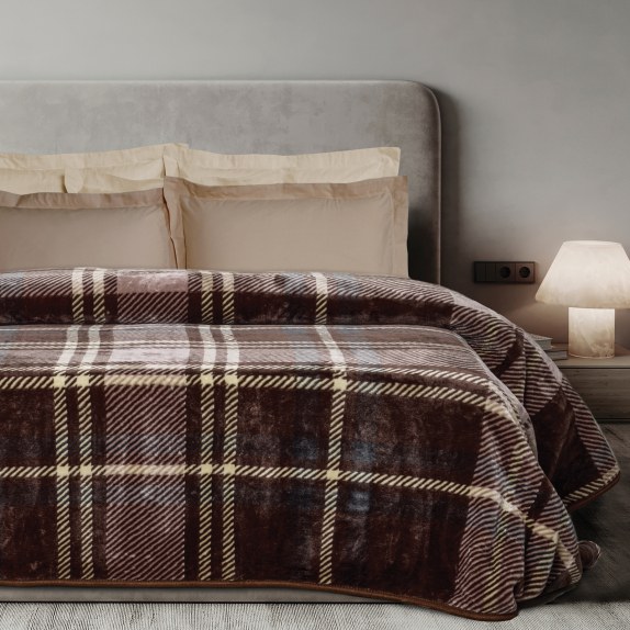 Κουβέρτα Βελουτέ Μονή Das Home 1384 Brown 160x240