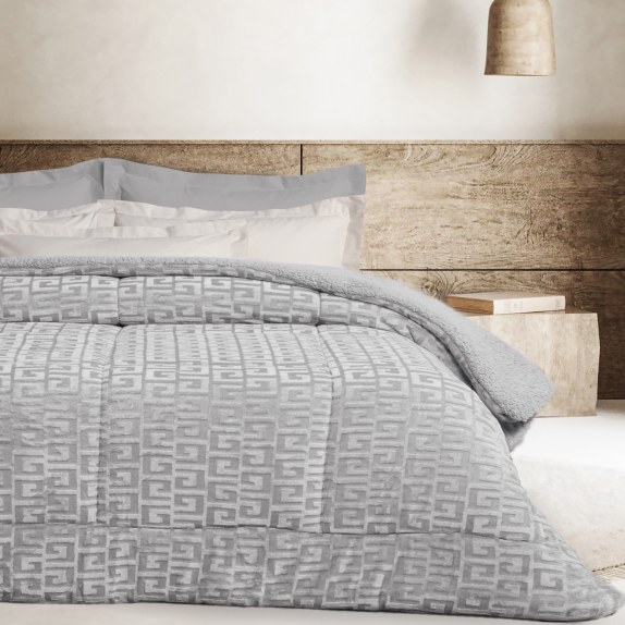Κουβερτοπάπλωμα Μονό με Γούνα Sherpa Das Home 1392 Grey...