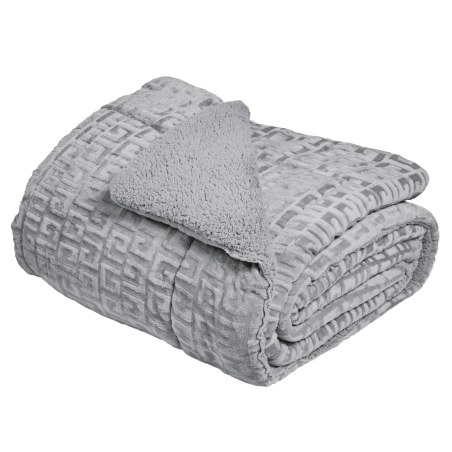 Κουβερτοπάπλωμα Μονό με Γούνα Sherpa Das Home 1392 Grey 160x220
