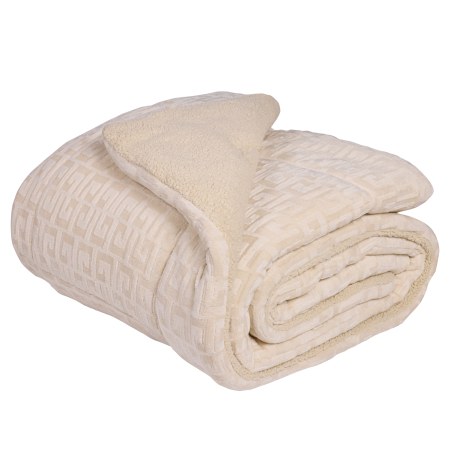 Κουβερτοπάπλωμα Μονό με Γούνα Sherpa Das Home 1394 Beige 160x220