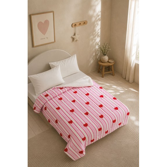 Παιδική Κουβέρτα Fleece Μονή Rythmos Love Lines 160x220