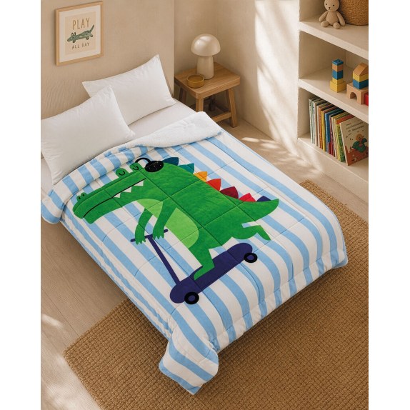Παιδικό Κουβερτοπάπλωμα Μονό Rythmos Rolling Croc 160x220