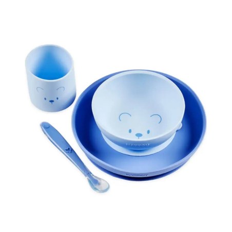 Σετ Φαγητού 4 τεμ. Αρκουδάκι Mealtime Nattou Μπλε N873093