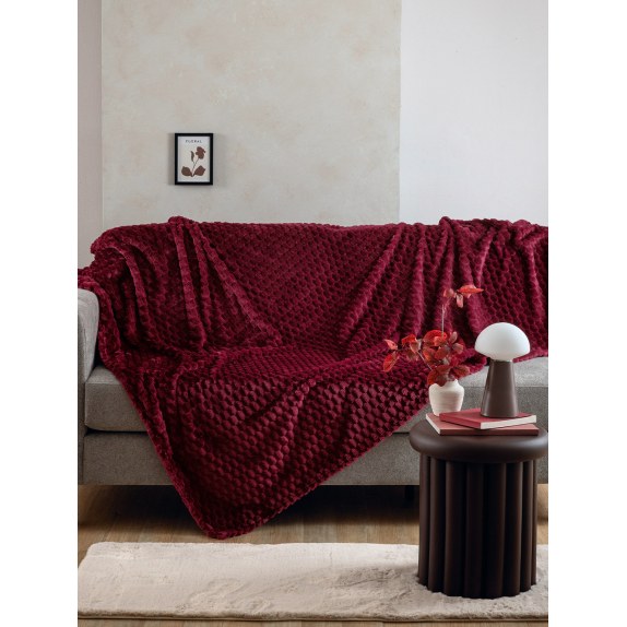 Κουβέρτα Fleece Μονή Palamaiki Aster Wine 160x220