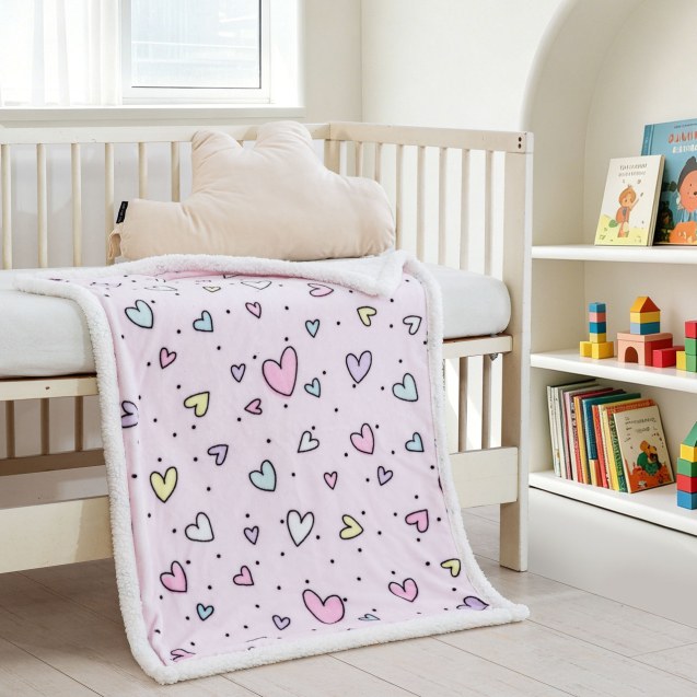 Κουβέρτα Fleece Αγκαλιάς Rythmos Happy Hearts...