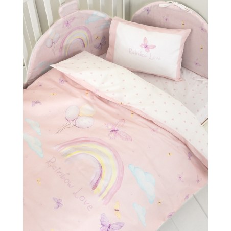 Σετ Σεντόνια Κούνιας 3 Τεμαχίων Nima Rainbow Love 120x170