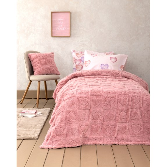 Παιδική Κουβέρτα fleece Μονή Nima Amoria Pink 160x220