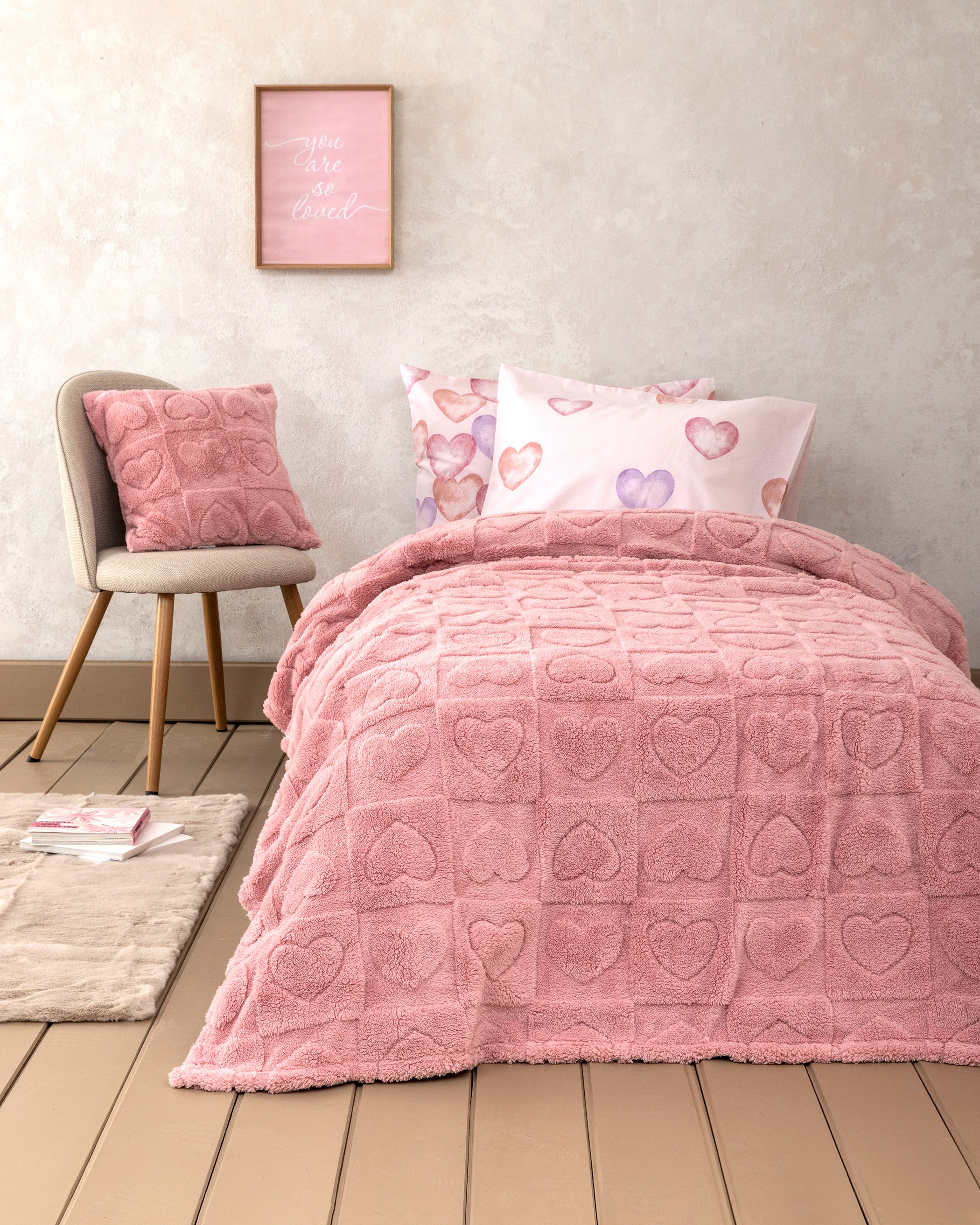 Nima - ΣΗΜΑΝΤΙΚΟ: Σε περίπτωση διαφοράς τιμής από το κατάστημα ισχύει παντα και μόνο η τιμή του καταστήματος Παιδική Κουβέρτα fleece Μονή Nima Amoria Pink 160x220