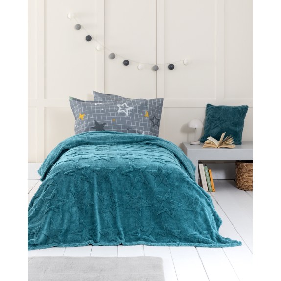 Παιδική Κουβέρτα fleece Μονή Nima Starrin Blue 160x220
