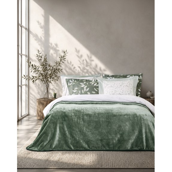Κουβέρτα Βελουτέ King Size Nima Forest Green 240x260