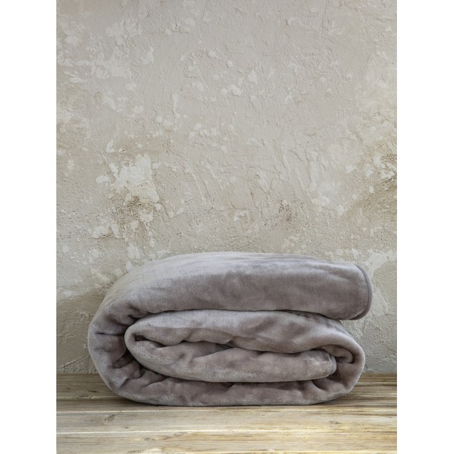 Κουβέρτα Βελουτέ Ημίδιπλη Nima Cigar Beige 180x220