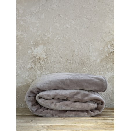 Κουβέρτα Βελουτέ Ημίδιπλη Nima Cigar Beige 180x220