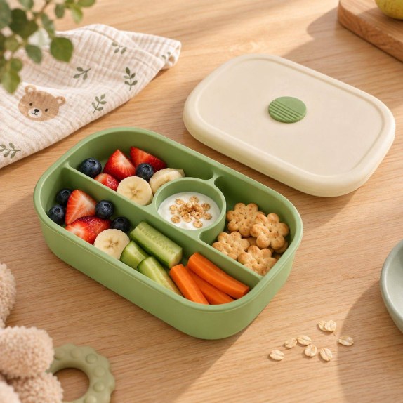 ABO Lunch Box Σιλικόνης Mε Καπάκι Πράσινο LB001-24