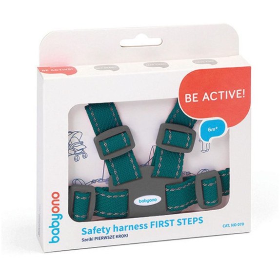 Ζώνη Ασφαλείας Με Ιμάντα Babyono First Steps Πράσινο...
