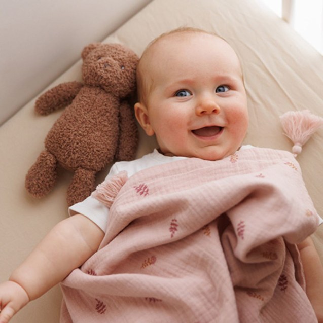 Βρεφική Κουβέρτα Μουσελίνας BabyOno Ροζ 100%...