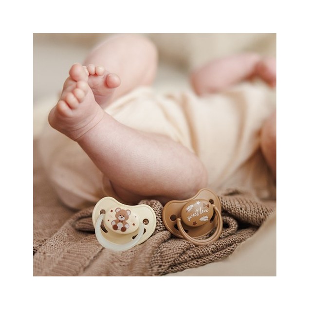 Ανατομικές πιπίλες σιλικόνης BabyOno Sweet Love...
