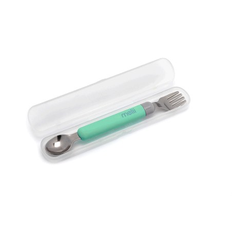 Κουταλοπήρουνο Σε Θήκη Melii Spork On The Go Μέντα/Γκρι