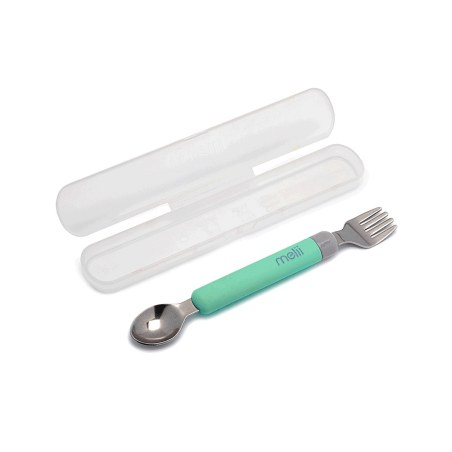 Κουταλοπήρουνο Σε Θήκη Melii Spork On The Go Μέντα/Γκρι