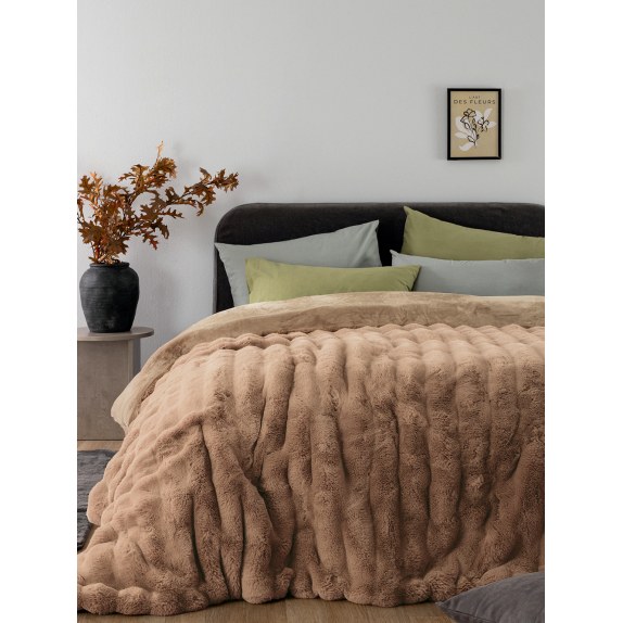 Κουβερτοπάπλωμα Μονό Palamaiki Comfo Taupe 160x220
