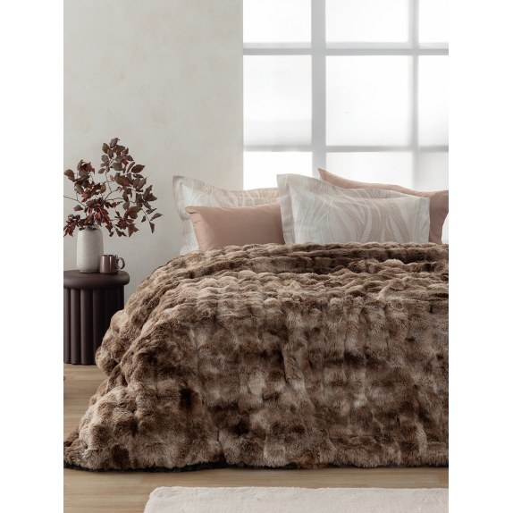 Κουβερτοπάπλωμα Υπέρδιπλο Palamaiki Mina Beige 220x240
