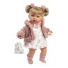 Κούκλα 42 cm Ξανθιά με Ροζ Φόρεμα και Γουνάκι Llorens Dolls LIO-42408