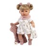 Κούκλα 42 cm Ξανθιά με Ροζ Φόρεμα και Γουνάκι Llorens Dolls LIO-42408