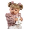 Κούκλα 42 cm Ξανθιά με Ροζ Φόρεμα και Γουνάκι Llorens Dolls LIO-42408