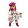 Κούκλα 40 cm με Πουά Φόρεμα και Φούξια Μπερέ Llorens Dolls LIO-54050