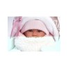 Κούκλα Newborn 42 cm με Ροζ και Λευκά Ρούχα, Καλαθούνα και Λειτουργία Κλάματος Llorens Dolls LIO-74004