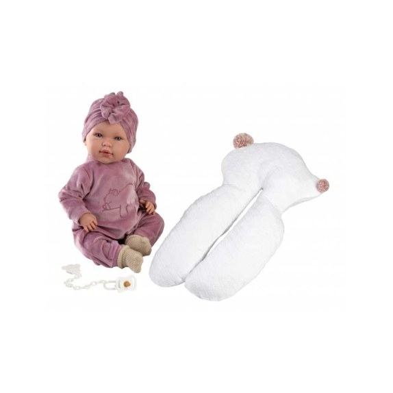 Κούκλα Newborn 40 cm με Βελούδινη Φόρμα σε Dusty Ροζ...