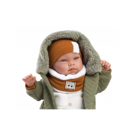 Κούκλα Νεογέννητο Αγόρι 42 cm με Γκρι Ζακέτα Llorens Dolls LIO-84465
