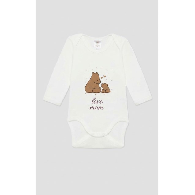 Βρεφικό Κορμάκι Μακρυμάνικο Pretty Baby "Love Mom"