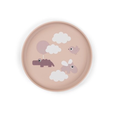 Πιάτο Done By Deer Πλαστικό Με Αντιολισθιτική Βάση Happy Clouds Powder